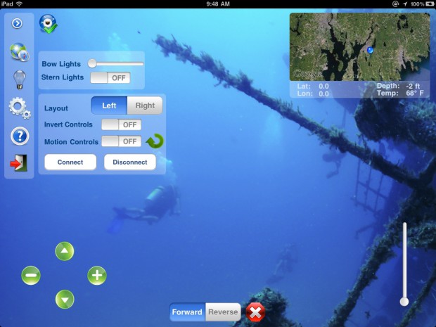 iPad-App f&uuml;r den Aquabotix Hydroview (Bild: Aquabotix)